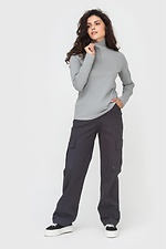 Штани-карго з накладними кишенями сірого кольору Garne 3041156 фото №3