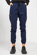 Jeansowe spodnie cargo z wysokim stanem CODE PREMIUM z mankietami i kieszeniami GEN 8000156 zdjęcie №1