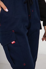 High waist CODE PREMIUM denim cargo pants with cuffs and pockets GEN 8000156 photo №6