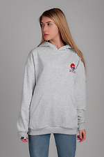 Cotton oversized hoodie gray with a print on the back Esthetic 8035156 photo №2
