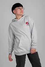 Cotton oversized hoodie gray with a print on the back Esthetic 8035156 photo №7
