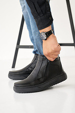 Herren-Winterstiefel aus Leder in Schwarz 2505157 Foto №2