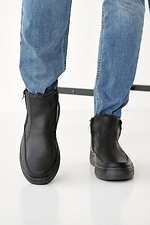 Herren-Winterstiefel aus Leder in Schwarz 2505157 Foto №3