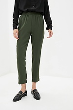 Классические прямые брюки 1207 высокой посадки зеленого цвета Garne 3037157 фото №1