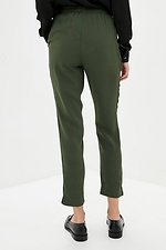 1207 Klasyczne proste spodnie z wysokim stanem, zielone Garne 3037157 zdjęcie №3