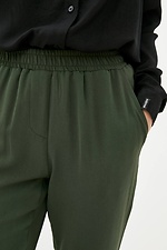 Классические прямые брюки 1207 высокой посадки зеленого цвета Garne 3037157 фото №4