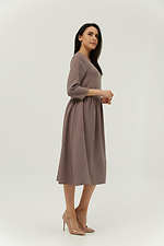 Biurowa sukienka midi URIAH z wyciętą spódnicą, wykonana z teksturowanego lnu Garne 3039157 zdjęcie №2