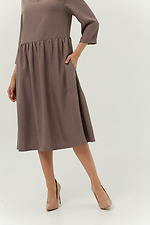 Biurowa sukienka midi URIAH z wyciętą spódnicą, wykonana z teksturowanego lnu Garne 3039157 zdjęcie №4