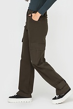Штаны-карго с накладными карманами цвета хаки Garne 3041157 фото №3