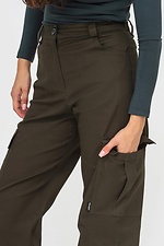 Штани-карго з накладними кишенями кольору хакі Garne 3041157 фото №5