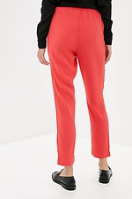 1207 High Rise Classic Red Trousers With Elastic Waistband Garne 3037158 photo №3