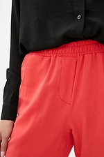 1207 High Rise Classic Red Trousers With Elastic Waistband Garne 3037158 photo №4