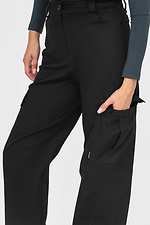 Штаны-карго с накладными карманами черного цвета Garne 3041158 фото №4