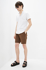 Knielange gerade Baumwollshorts mit Kordelzug GEN 8000158 Foto №2