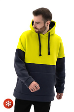Men's Warm Oversized Hoodie InYan Lemon with Ash Blue Teamv 8034158 photo №3