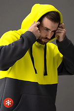 Men's Warm Oversized Hoodie InYan Lemon with Ash Blue Teamv 8034158 photo №4
