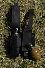 Военный тактический подсумок двойной под гранату в черном цвете ТУР 8037158 фото №2