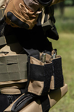 Военный тактический подсумок двойной под гранату в черном цвете ТУР 8037158 фото №5