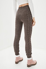 Wool-blend high-rise warm knitted leggings with braids  4038159 photo №3