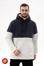 Warmer, übergroßer Herren-Kapuzenpullover InYan Milk mit Ascheblau Teamv 8034159 Foto №1
