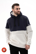 Warmer, übergroßer Herren-Kapuzenpullover InYan Milk mit Ascheblau Teamv 8034159 Foto №2