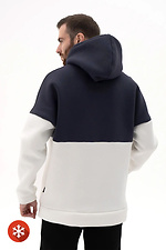 Warmer, übergroßer Herren-Kapuzenpullover InYan Milk mit Ascheblau Teamv 8034159 Foto №3