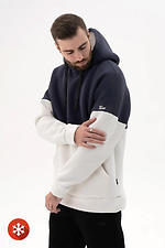Warmer, übergroßer Herren-Kapuzenpullover InYan Milk mit Ascheblau Teamv 8034159 Foto №4