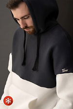 Warmer, übergroßer Herren-Kapuzenpullover InYan Milk mit Ascheblau Teamv 8034159 Foto №5