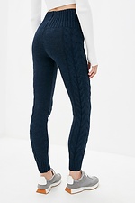 Wool-blend high-rise warm knitted leggings with braids  4038160 photo №3
