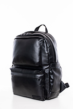 Black urban backpack in glossy leatherette Esthetic 8035160 photo №1