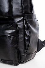 Черный городской рюкзак из глянцевого кожзама Esthetic 8035160 фото №3
