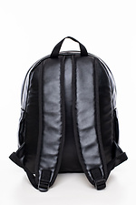 Black urban backpack in glossy leatherette Esthetic 8035160 photo №4
