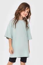 Mintfarbenes, übergroßes Baumwoll-T-Shirt für Kinder Garne 7770161 Foto №1