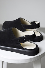 Women's closed sandals with a wide toe made of genuine suede  4206162 photo №4