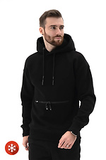 Men's Warm Fleece Hoodie Anorak Black Teamv 8034162 photo №2