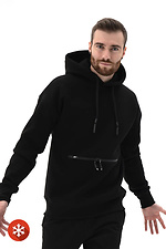 Men's Warm Fleece Hoodie Anorak Black Teamv 8034162 photo №4