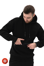 Men's Warm Fleece Hoodie Anorak Black Teamv 8034162 photo №5