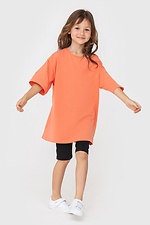 Детская хлопковая футболка оверсайз оранжевого цвета Garne 7770163 фото №2