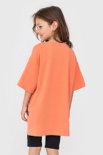 Детская хлопковая футболка оверсайз оранжевого цвета Garne 7770163 фото №4