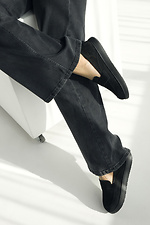 Women's suede closed shoes in black color  4206164 photo №3