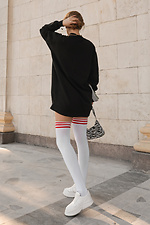 White high knee socks in cotton with red stripes above the knees M-SOCKS 2040165 photo №3
