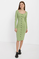 Зеленое облегающее платье REMA с широким вырезом горловины Garne 3040166 фото №1