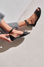 Women's black leather sandals  4206166 photo №4