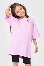 Дитяча бавовняна футболка оверсайз бузкового кольору Garne 7770166 фото №1
