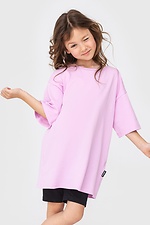 Oversized cotton T-shirt for children in lilac color Garne 7770166 photo №2