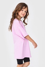 Oversized cotton T-shirt for children in lilac color Garne 7770166 photo №3