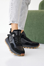 Женские кроссовки кожаные зимние черные  2505167 фото №5