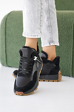 Женские кроссовки кожаные зимние черные  2505167 фото №6
