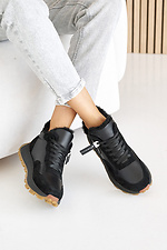 Женские кроссовки кожаные зимние черные  2505167 фото №10