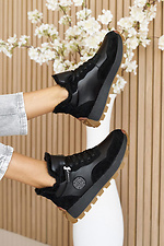 Женские кроссовки кожаные зимние черные  2505167 фото №11